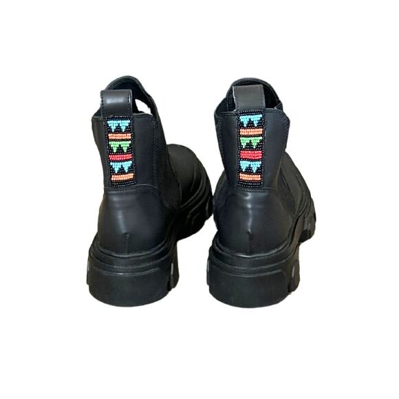 Farm Rio Black Chelsea Lug Sole Boots with Beaded Backstay – Size 8, Worn Once - Picture 2 of 5